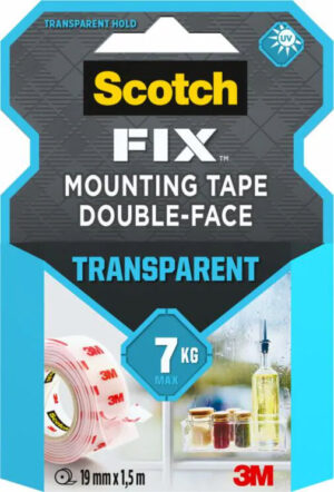 סרט דו צדדי שקוף רוחב 19 מ"מ אורך 1.5 מטר 3M Scotch