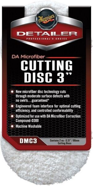 זוג כריות פד מיקרופייבר קומפאונד Meguiar’s DA Cutting Disc 3"